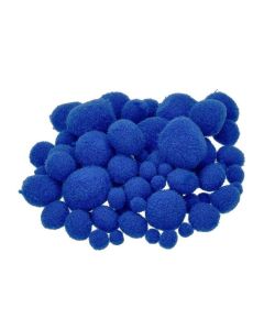 Pompons  7, 10, 15, 20, 25 mm, 75 Stk., blau