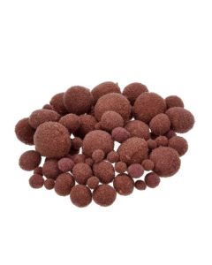 Pompons  7, 10, 15, 20, 25 mm, 75 Stk., Braun