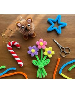 Chenilledraht 50cm lang Ø 8mm 100 St, farbig sort.