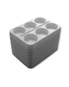 10er Set belcolART Farbpalette für 6 Temperapucks bis zu 57mm Größe, 22x16x2cm