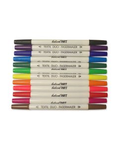 belcolART Textil DUO Faser, 12 Stifte in 12 Farben