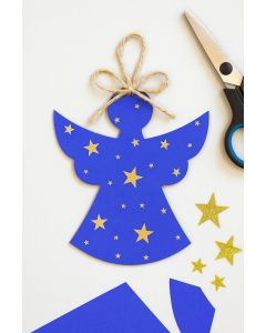 Fotokarton mit Sternen 50x70cm 10 Bogen, blau/gold