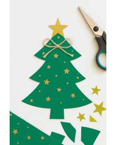 Fotokarton mit Sternen 50x70cm 10 Bogen, grün/gold