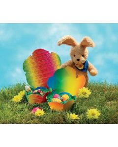 Dekokörbchen aus Regenbogenfotokarton 24 Stück vorgestanzt mit Steckverschluss