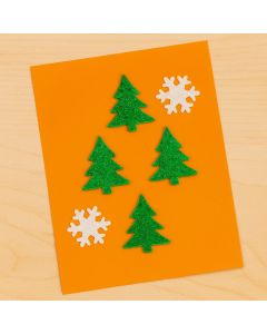 Moosgummi Glitter-Sticker, 40 Stück Winter, grün/weiß sortiert