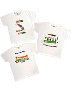 T-Shirt, weiß, Größe: 128 mit Druck Rakete Fruit of the Loom Kids