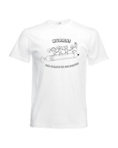 T-Shirt, weiß, Größe: 140 mit Druck Rakete Fruit of the Loom Kids