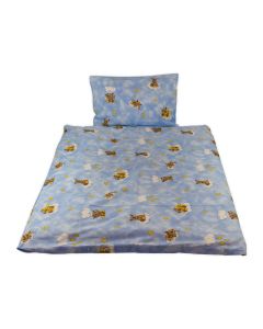 Kinder-Bettwäsche glatte Baumwolle,Hotelverschluss Motiv Bärchen, hellblau, 100x135cm, 40x60cm