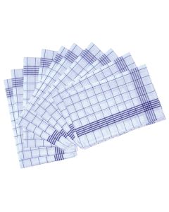 Geschirrtuch Baumwolle Karo 10er-Set blau/weiß,  50x70 cm