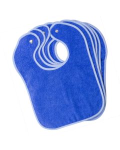 Lätzchen 30x50cm royalblau mit Druckknopf 100% Baumwolle, Made in Germany