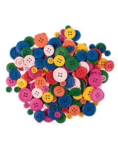 Holzknöpfe vers. Farben und Grössen 200 Stück