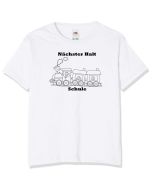 T-Shirt, weiß, Größe: 140 mit Druck Nächster Halt Fruit of the Loom Kids