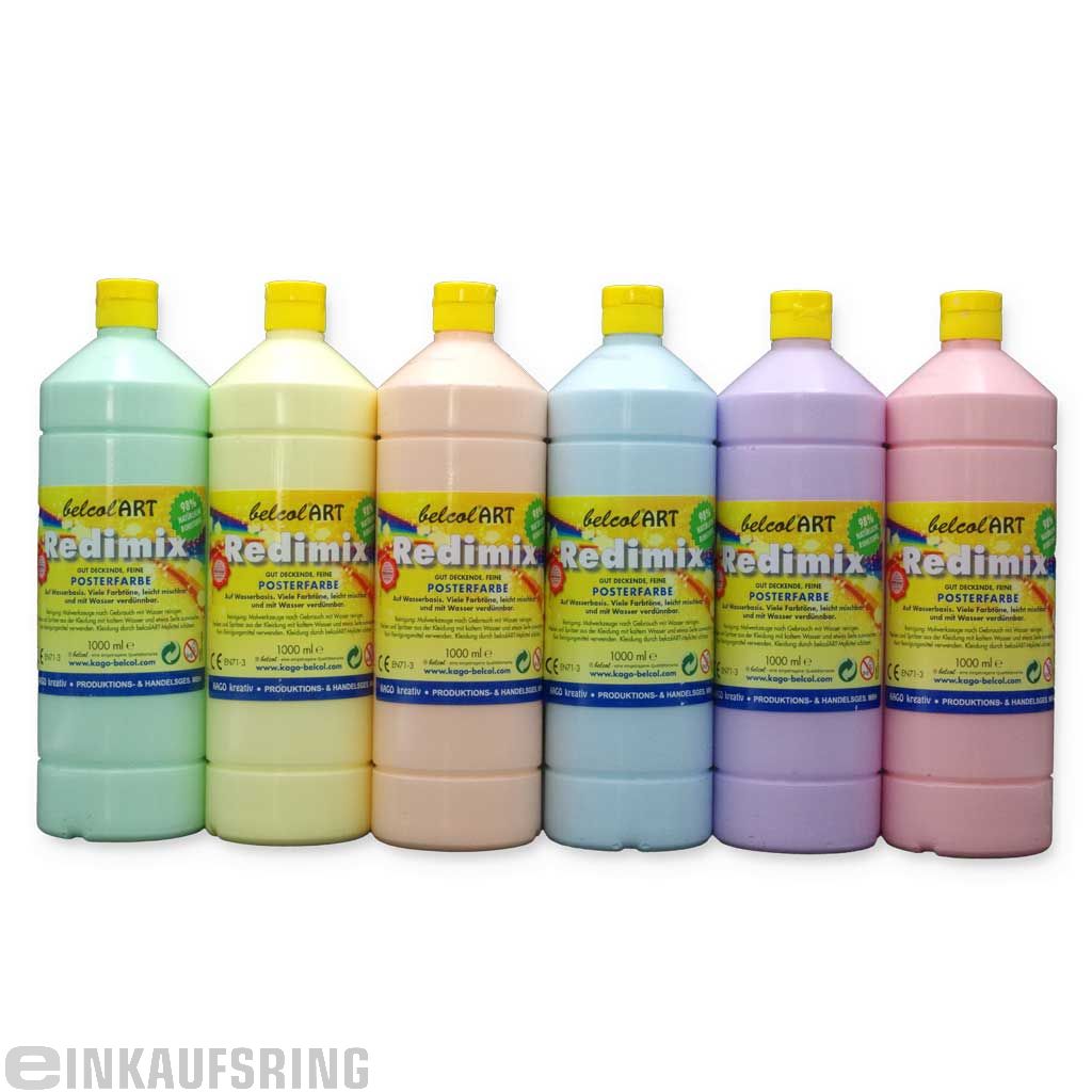SET belcolART Redimix 6x 1000ml Pastellfarben