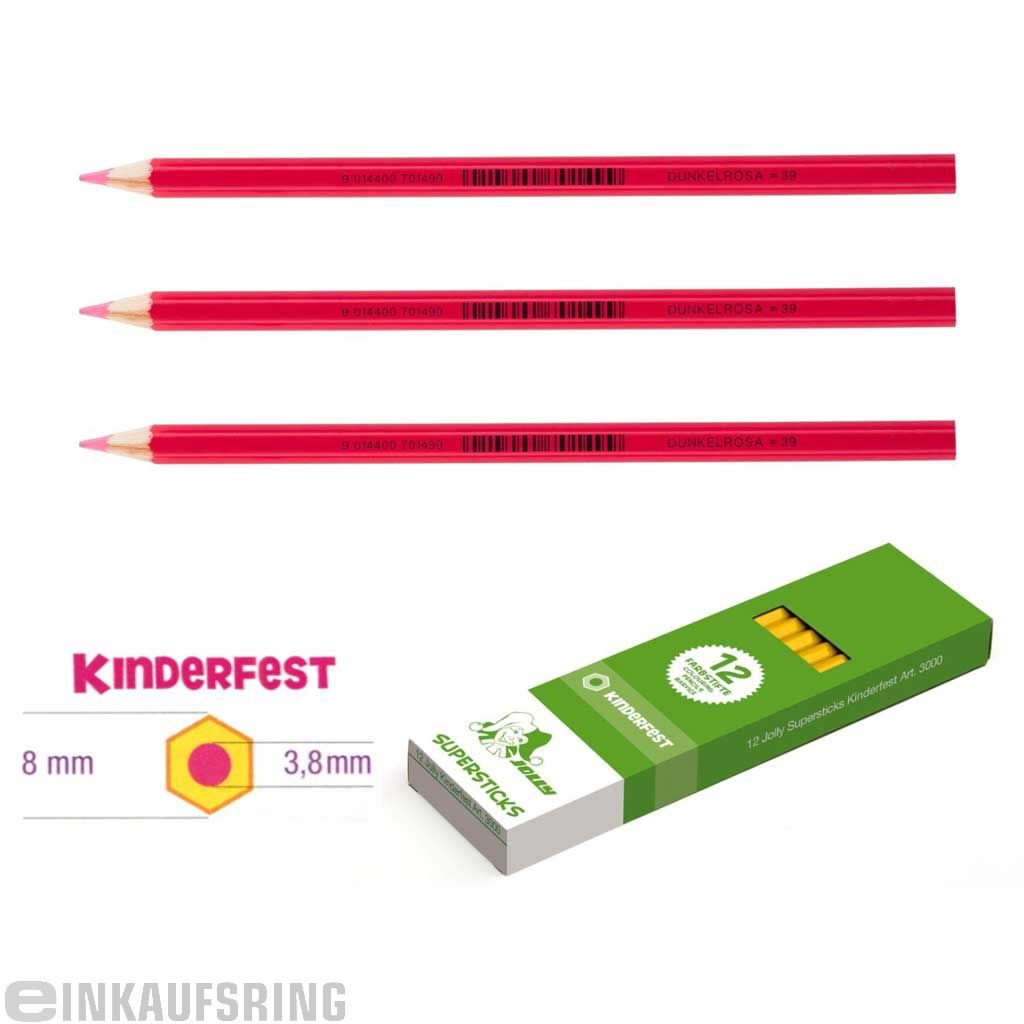 JOLLY Kinderfest 12 Stück dunkelrosa