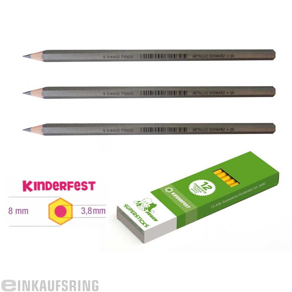 JOLLY Kinderfest 12 Stück metallic schwarz