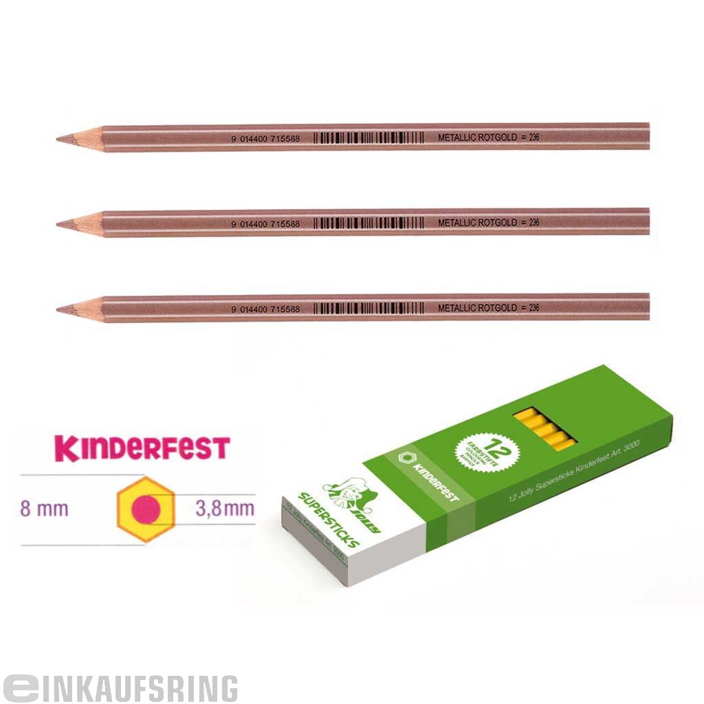 JOLLY Kinderfest 12 Stück metallic rot/gold