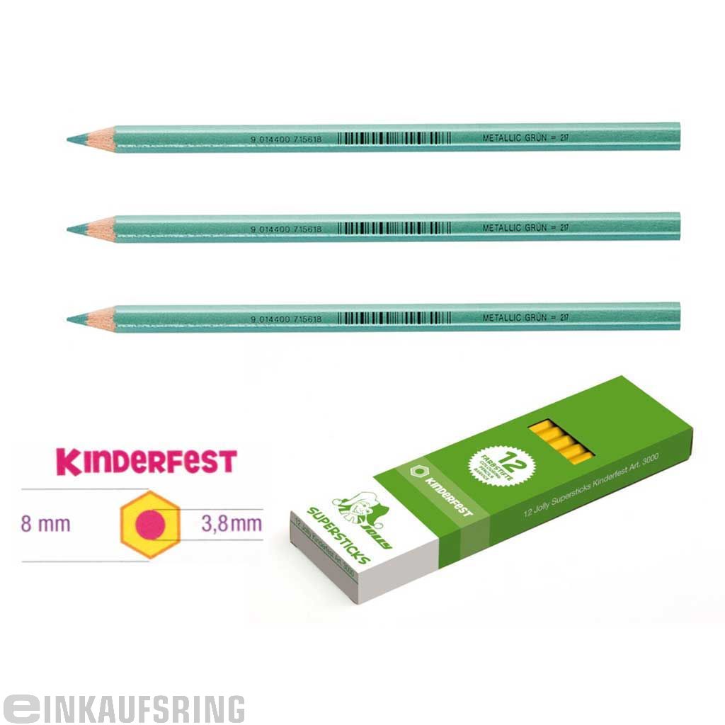 JOLLY Kinderfest 12 Stück metallic grün