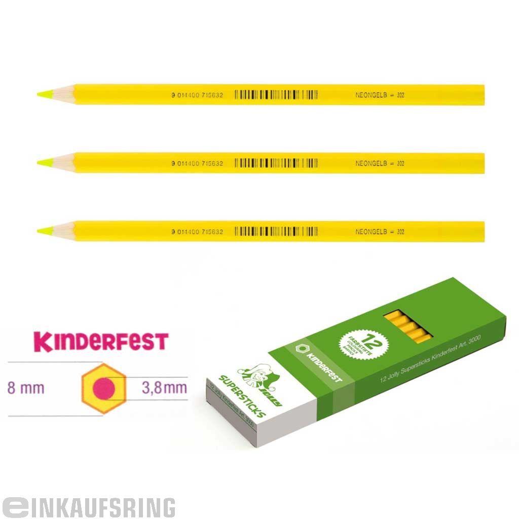 JOLLY Kinderfest 12 Stück neongelb