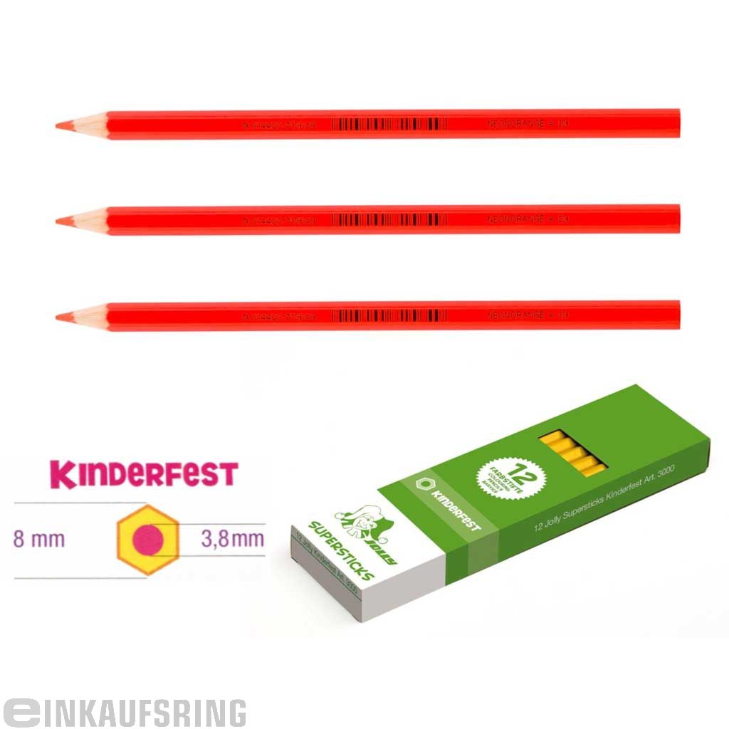 JOLLY Kinderfest 12 Stück neonorange