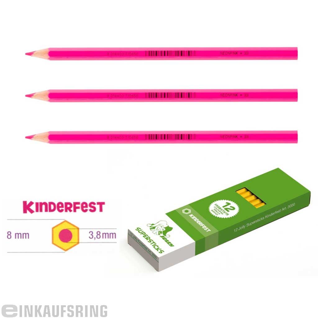 JOLLY Kinderfest 12 Stück neonpink