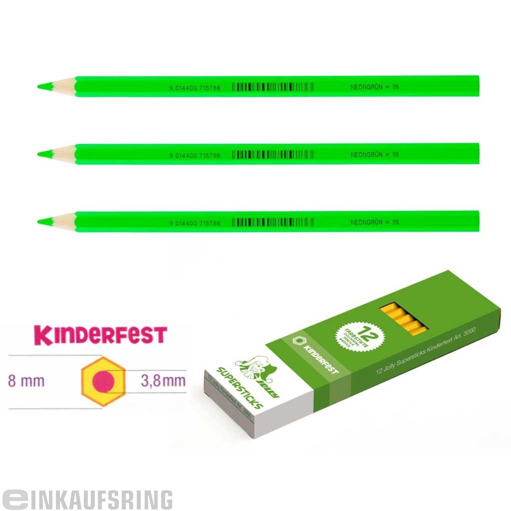 JOLLY Kinderfest 12 Stück neongrün