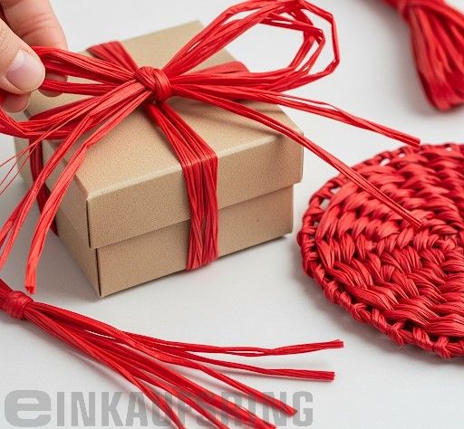 Raffia-Naturbast, 50g, hochrot