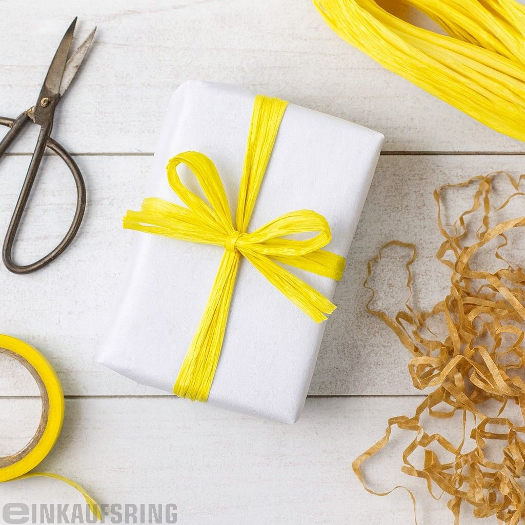 Edelbast 30m an einem Stück zitronengelb