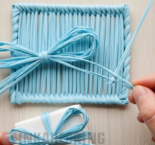 Edelbast 30m an einem Stück, himmelblau