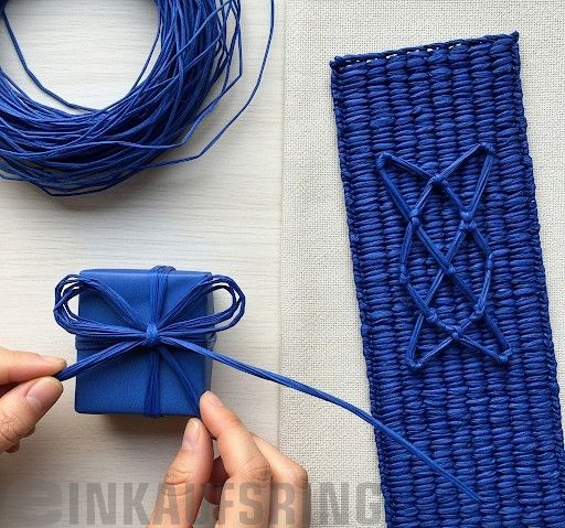 Edelbast 30m an einem Stück, ultramarin