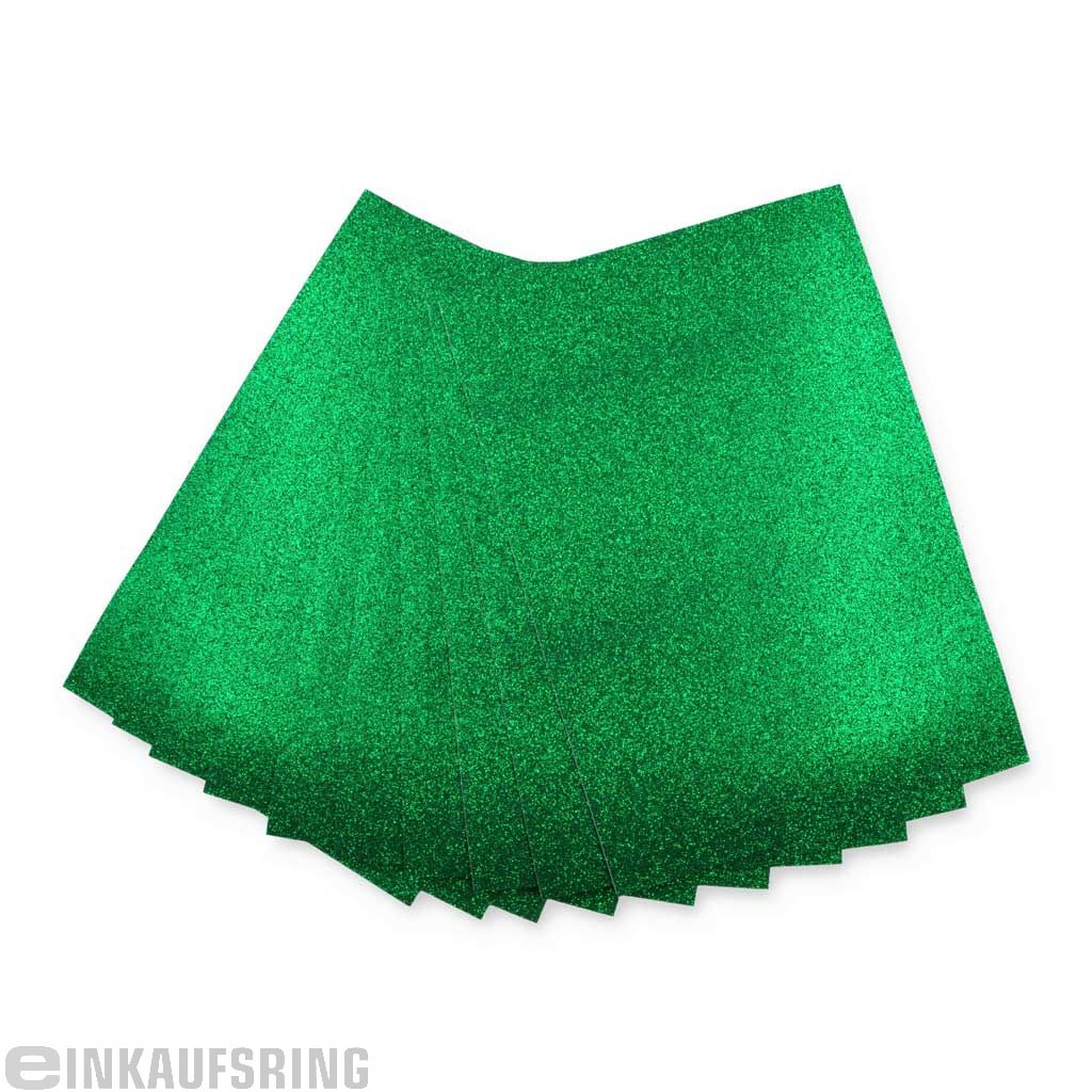 Glitter-Moosgummi, A4, 10 Bogen tannengrün