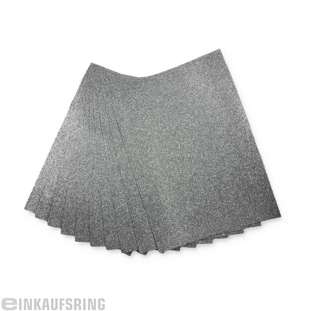 Glitter-Moosgummi, A4, 10 Bogen silber