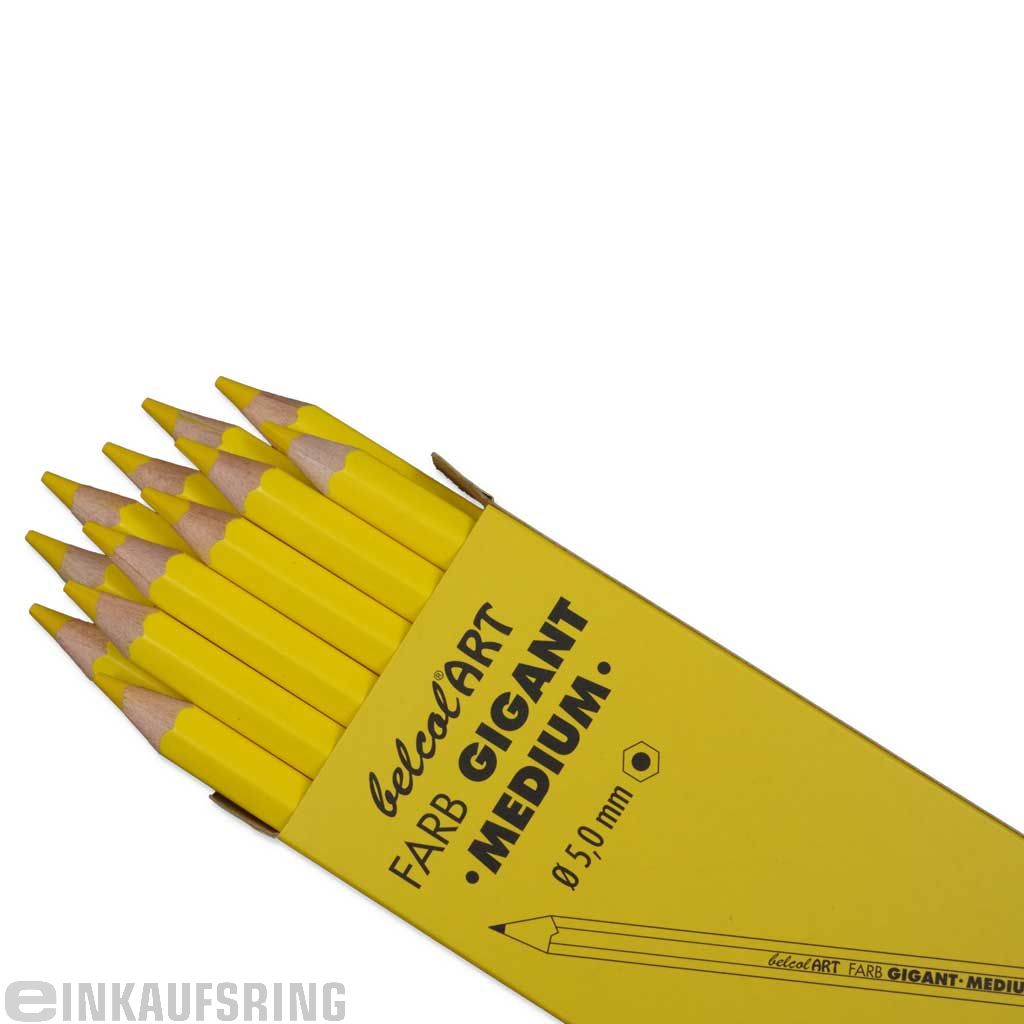 belcolART FARB GIGANT MEDIUM, 12 Stifte Gelb