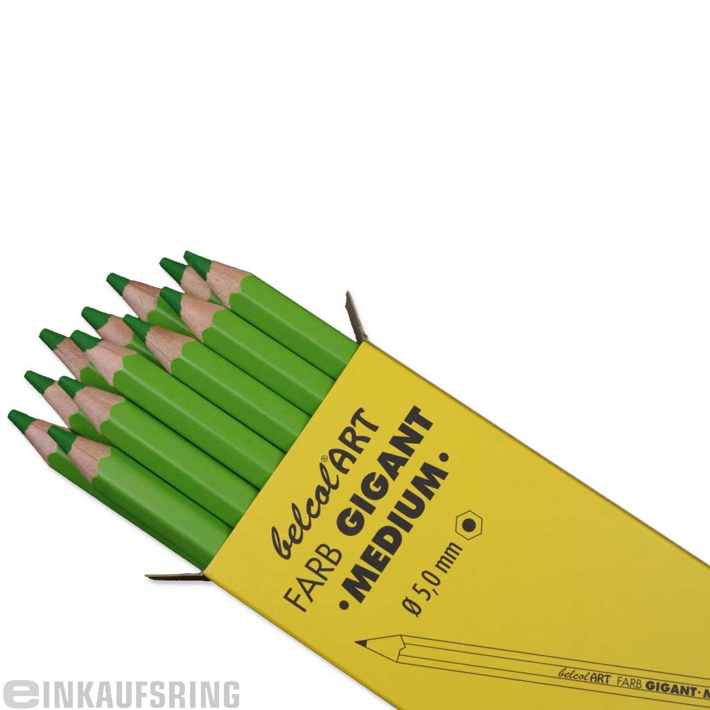 belcolART FARB GIGANT MEDIUM, 12 Stifte Hellgrün