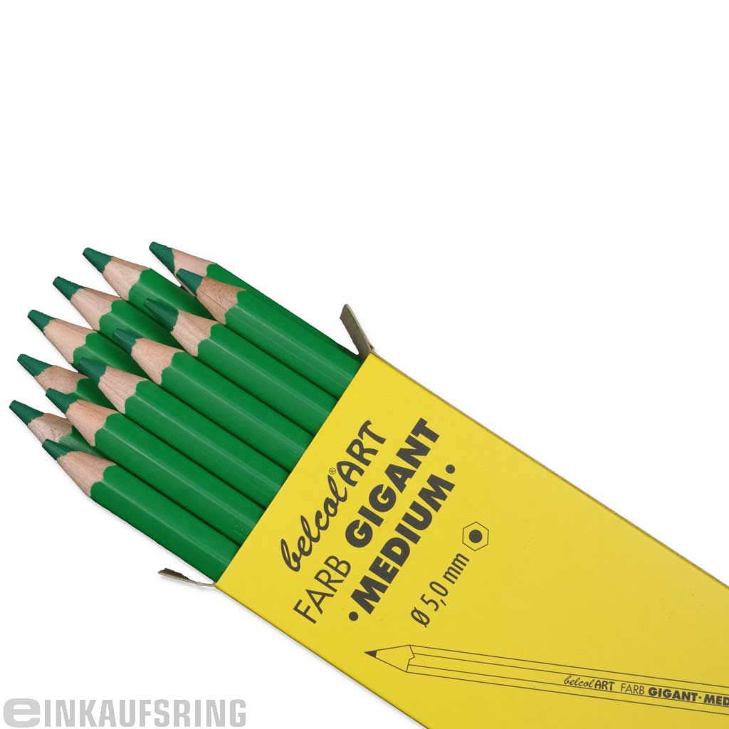 belcolART FARB GIGANT MEDIUM, 12 Stifte Grasgrün