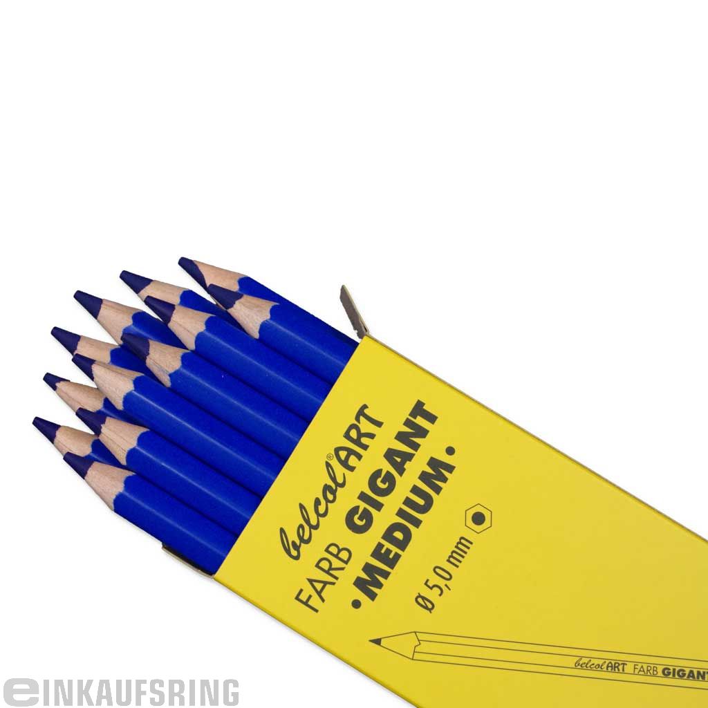 belcolART FARB GIGANT MEDIUM, 12 Stifte Blau