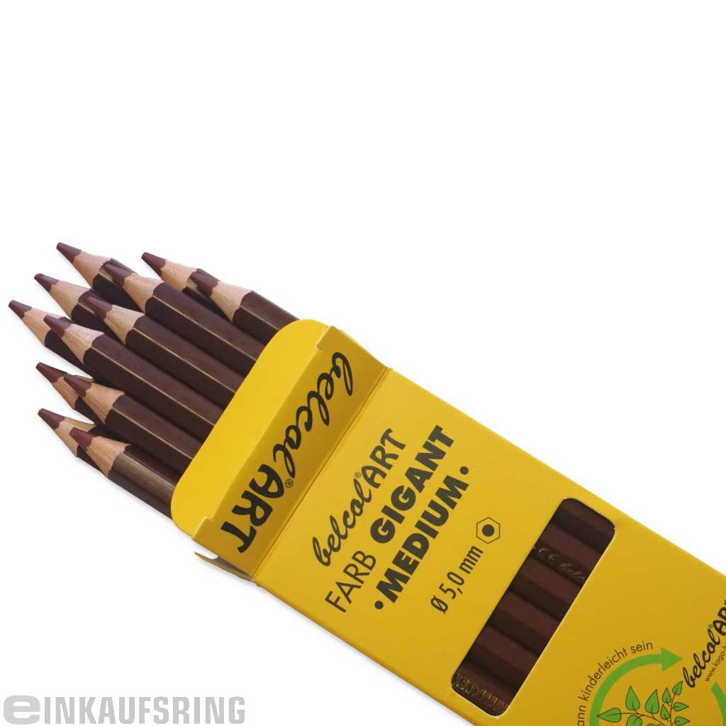 belcolART FARB GIGANT MEDIUM, 12 Stifte Braun