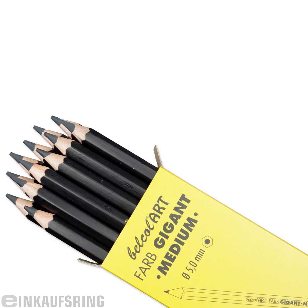 belcolART FARB GIGANT MEDIUM, 12 Stifte Schwarz