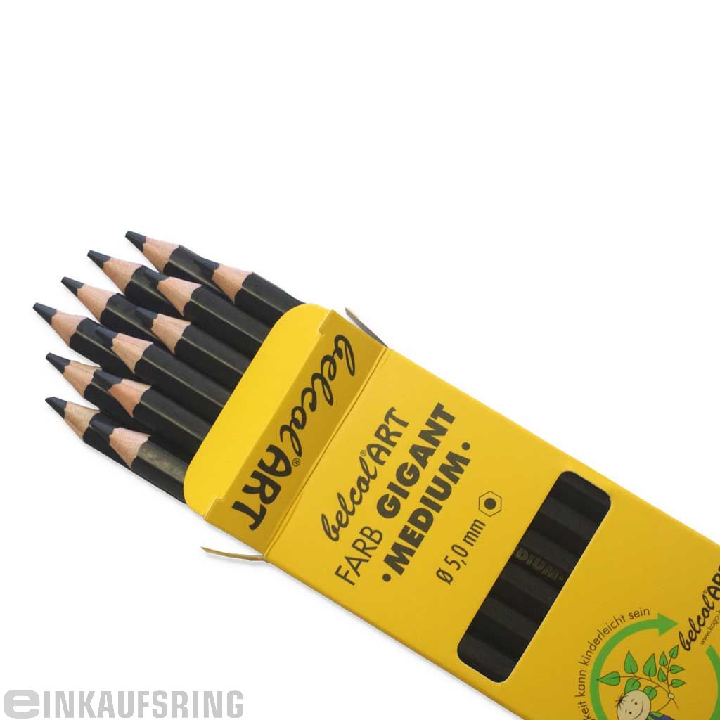 belcolART FARB GIGANT MEDIUM, 12 Stifte Schwarz