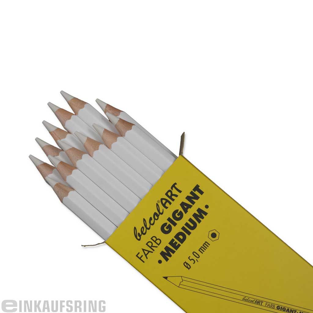 belcolART FARB GIGANT MEDIUM, 12 Stifte Weiß