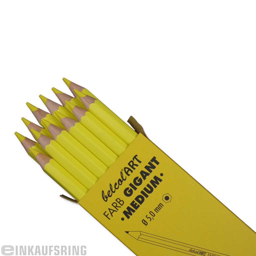 belcolART FARB GIGANT MEDIUM,12Stifte Zitronengelb