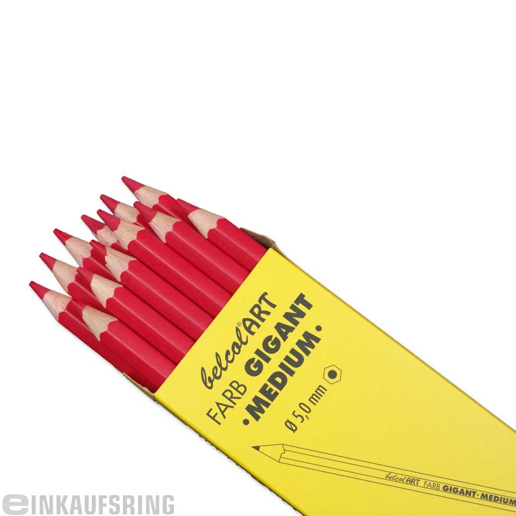belcolART FARB GIGANT MEDIUM, 12 Stifte Karminrot