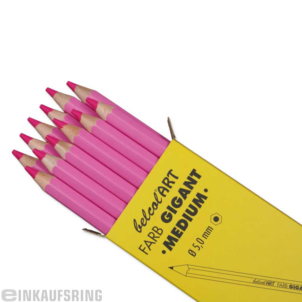 belcolART FARB GIGANT MEDIUM, 12 Stifte Rosa