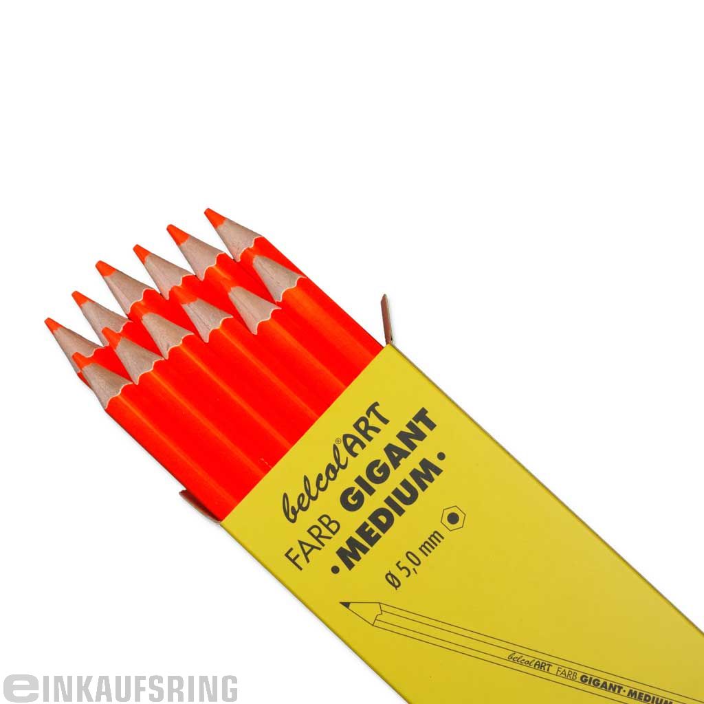 belcolART FARB GIGANT MEDIUM, 12 Stifte Neonorange