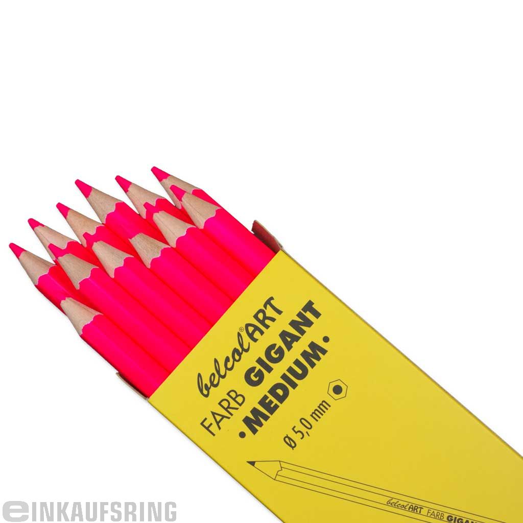 belcolART FARB GIGANT MEDIUM, 12 Stifte Neonpink