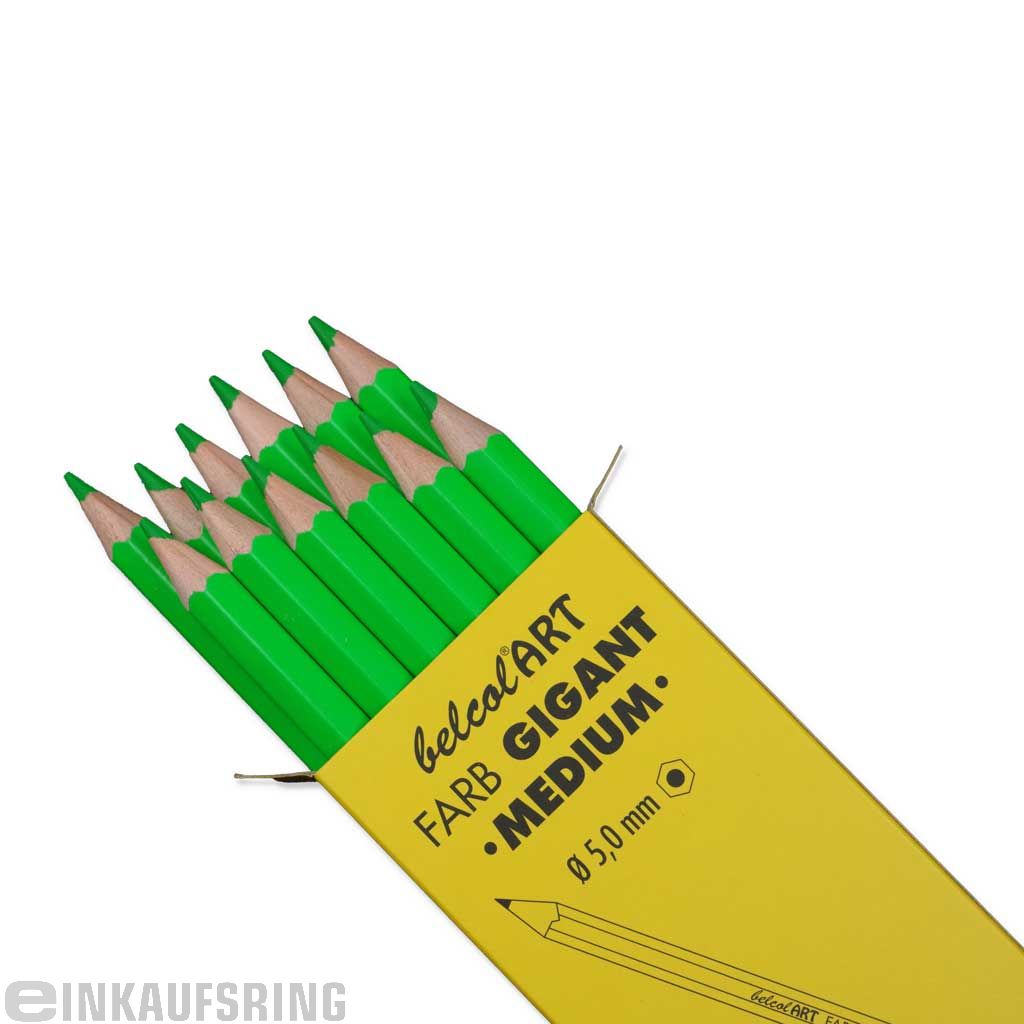belcolART FARB GIGANT MEDIUM, 12 Stifte Neongrün