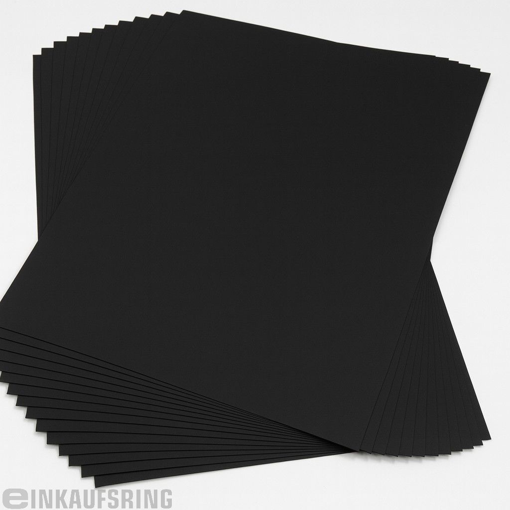Fotokarton 300g/m², 50x70cm, 25 Bogen schwarz