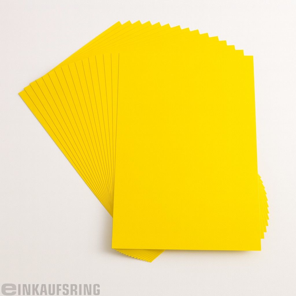 Fotokarton DIN A4, 50 Blatt bananengelb