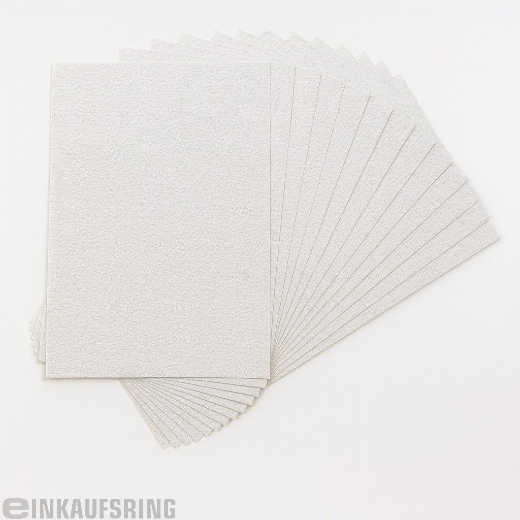 Tonkarton genarbt 50x70cm, 10 Bogen weiß