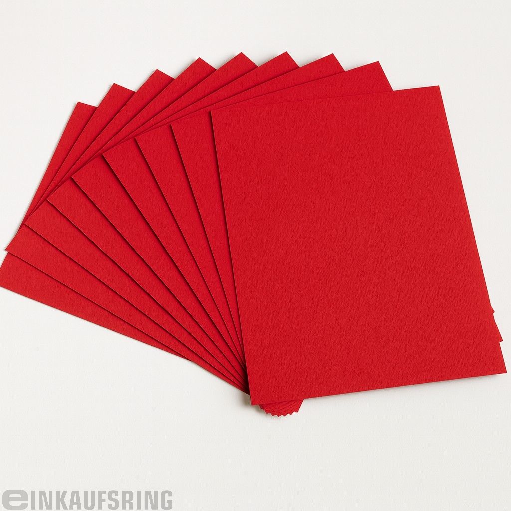 Tonkarton genarbt 50x70cm, 10 Bogen hochrot