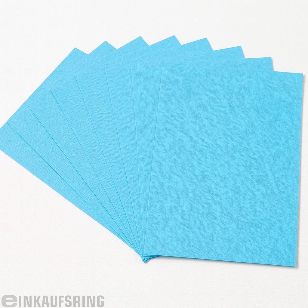 Tonkarton genarbt 50x70cm, 10 Bogen himmelblau